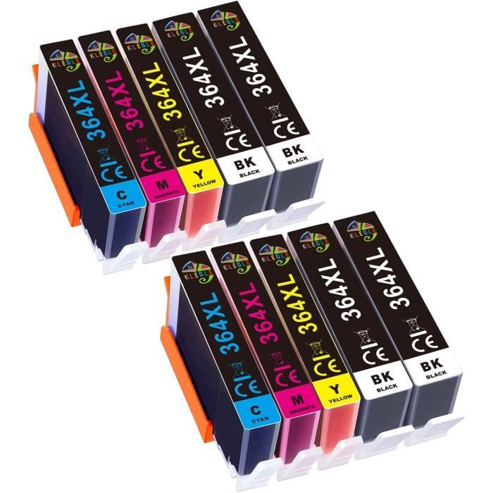 4 Cartouches Noires Compatibles HP 364XL – QUALITONER – Pour DeskJet