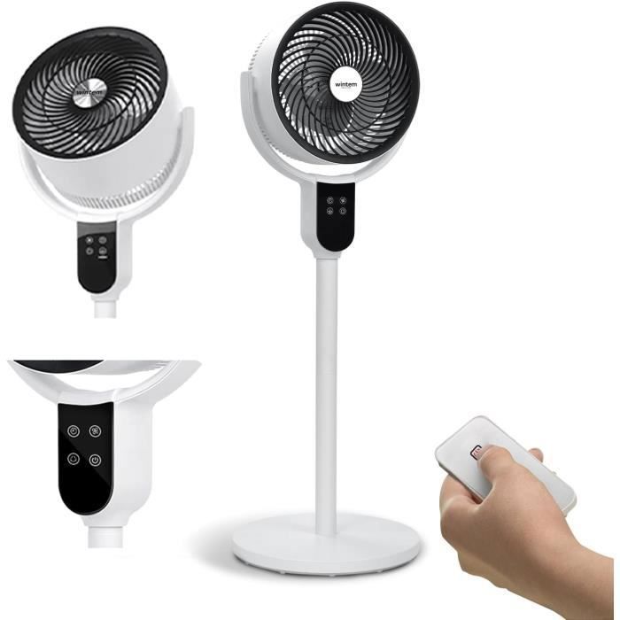 Ventilateur Sur Pied Silencieux Avec Télécommande, Moteur Brushless 19W Économie, Puissant Flux