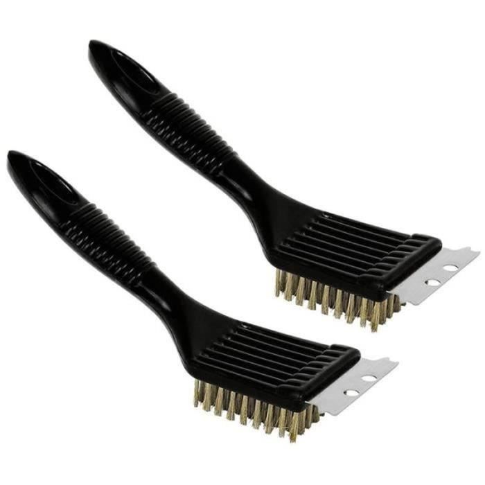 Brosse + Grattoir BBQ POLIGO – Acier Inoxydable 360° Avec Poignée Longue Ergonomique – Nettoyage Gril Parfait