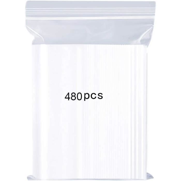 Sacs Plastique Transparents Refermables, Sachet Zip Réutilisable - Résistants Et Durables U2013