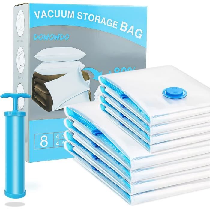 Lot 12 Sacs Sous Vide 60x40 Cm Avec Pompe Manuelle – Compression 80 %, Réutilisables Pour Voyage