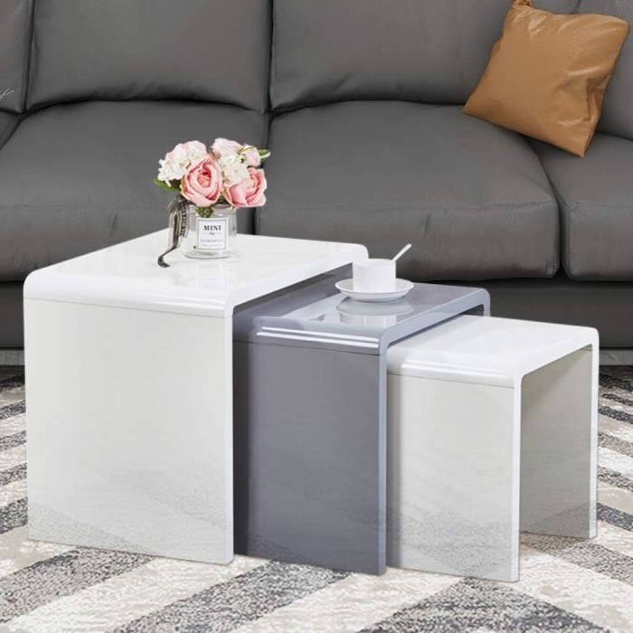Lot de 3 Table Basse Gigogne Tables Gigognes de Salon Petite Table ...