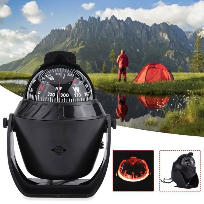 Boussole Lumineuse 12V Pour Voiture, Camion, Bateau - Navigation Intérieure