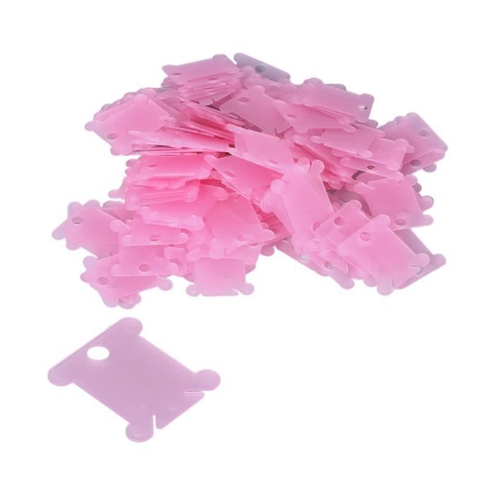 100 Bobines Plastique Pour Fil à Broder - Organisateur Point De Croix - 3.9x3.6cm Blanc