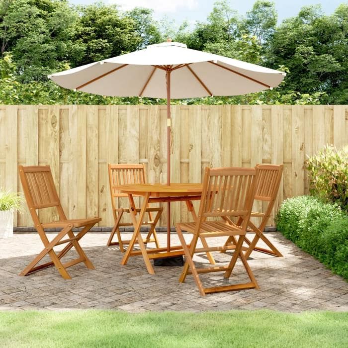 vidaXL Ensemble à Manger de Jardin 5 pcs Chaises et Table à Dîner Meubles de Terrasse Patio Extérieur Rétro Bois 3203352