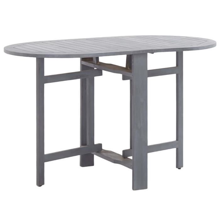 "top" table d'extérieur jili - table de jardin gris 120x70x74 cm bois d'acacia massif,13 kg
