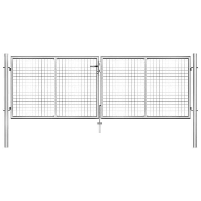 Vidaxl Porte de jardin Acier galvanisé 306x125 cm