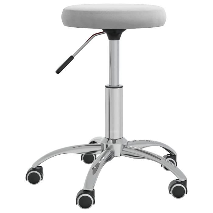 (333174)Chaise pivotante de bureau Gris clair Velours SWT - Cdiscount ...
