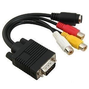 VSHOP® Câble VGA mâle vers S-Video AV 3 RCA