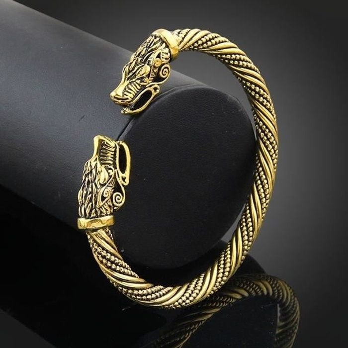 fishhook Attaches de Type Viking T/ête de Dragon en m/étal Bracelet de Manchette Bracelet Bijoux