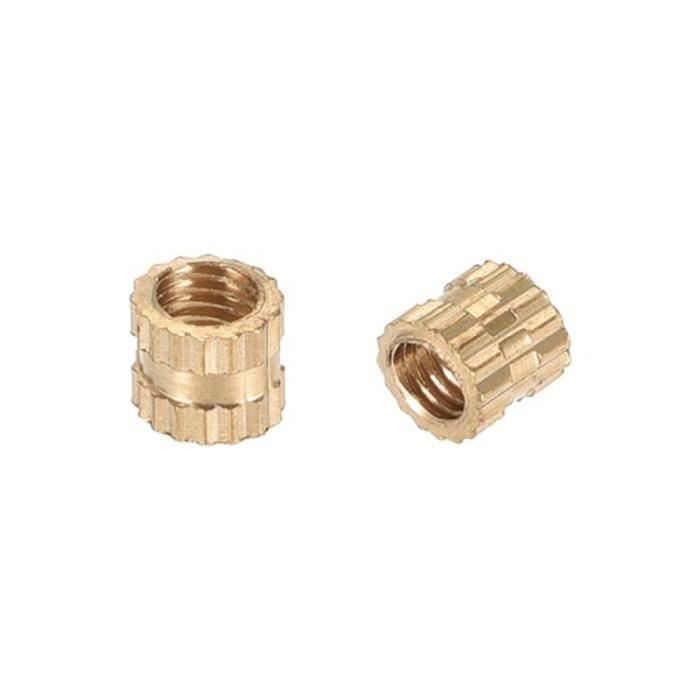 100 Pièces Inserts Filetés M5 En Laiton - Idéal Pour Fixations Chauffées - écrous Moletés OD 7 Mm