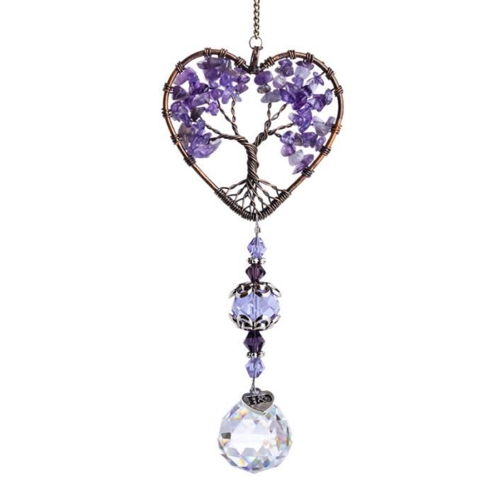 6 Paires De Breloques En Cristal Améthyste – Attrape-soleil Pour Fenêtre – Crochets Plaqué Or 18 Carats - 14