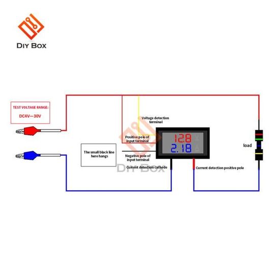 Voltmètre Ampèremètre digitale pour façade Rouge et Bleu DC 0-100V/50A Pour  automobile et Bateau