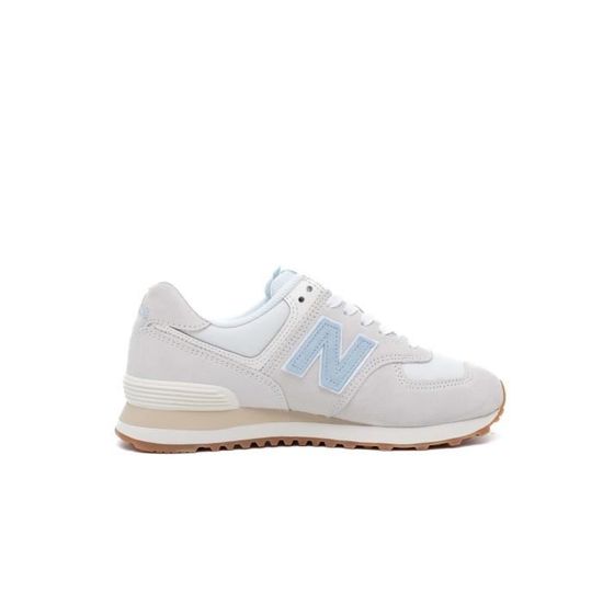 Chaussure Lifestyle Sneakers New Balance Femme Beige Cuir et matière  synthétique Lacets