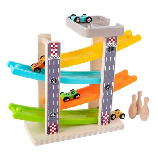 4 couches curseur échelle rampe piste de course voiture jouets  d'apprentissage motricité fine jouets en bois ensemble de jeu - Cdiscount  Jeux - Jouets