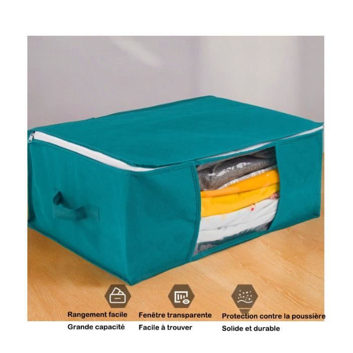 BEMSM-3PCS housse de rangement sous le lit boîte de rangement pour couette  couverture oreiller jouet veste vêtements bleu 010 - Cdiscount Maison