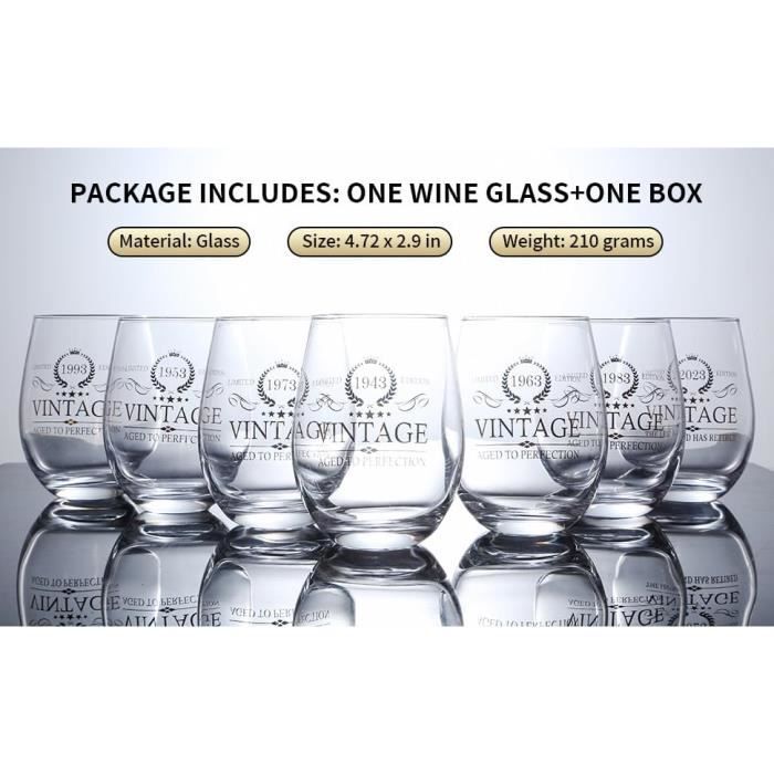 6 Verres à Vin NiHome Sans Pied - Cristal Iridé 295 Ml - Pour Rouge, Blanc, Cocktails - Cadeau Élégant