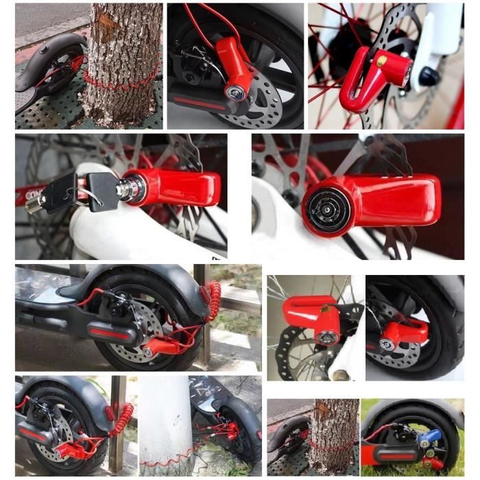 Antivol Moto Bloque Disque avec Alarme de 110dB, Antivol Scooter Bloc  Disque Moto Alarme pour Moto-Vélo-Scooter, 1,5m Câble de - Cdiscount Auto
