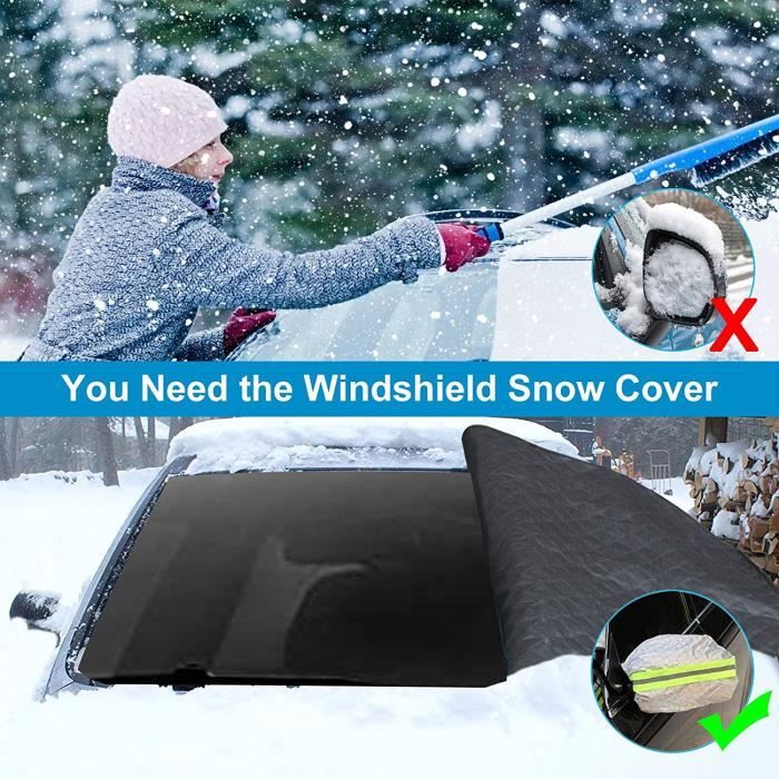 Bâche protection pare brise voiture XXL 215*125cm Pare-soleil UV gel givre  neige