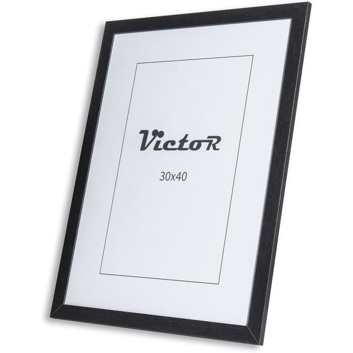 Lot De 3 Cadres Photo Noirs 30x40 Cm - Cadres En PVC Pour Photos, Diplômes, Affiches - Format Paysage Ou Portrait