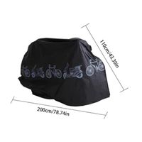 Housse Vélo Imperméable Relaxdays 200x110 Cm - Polyéthylène Indéchirable, Protection Solaire, Fermeture Velcro, Noir