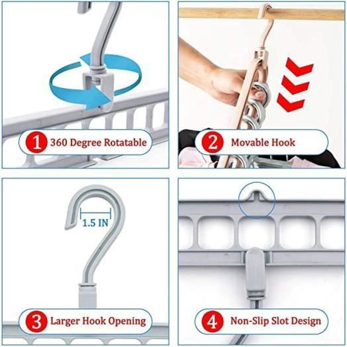 Cintres Magiques,8 Gain de Place Crochet,Cintre Multifonctionnel Vertical & Horizontal,Organiseur Penderie t Pivotant à 360° Gagner 3 Fois Plus de Pla | Leroy Merlin Cintres Magiques,8 Gain de Place Crochet,Cintre Multifonctionnel Vertical & Horizontal,Organiseur Penderie t Pivotant à 360° Gagner 3 Fois Plus de Pla | Leroy Merlin