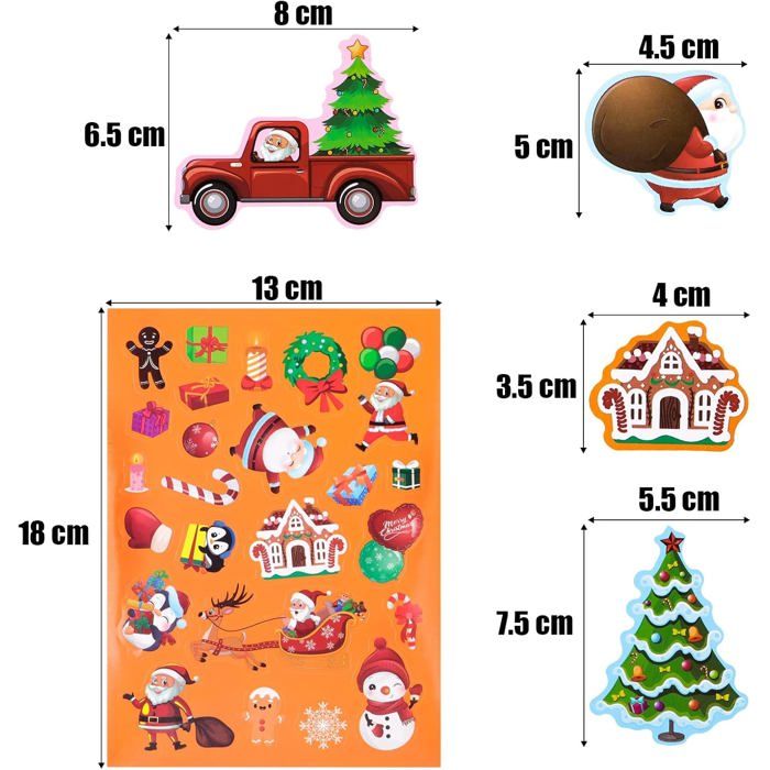 128 Pièces Gommettes Noel, Stickers Noel Autocollant