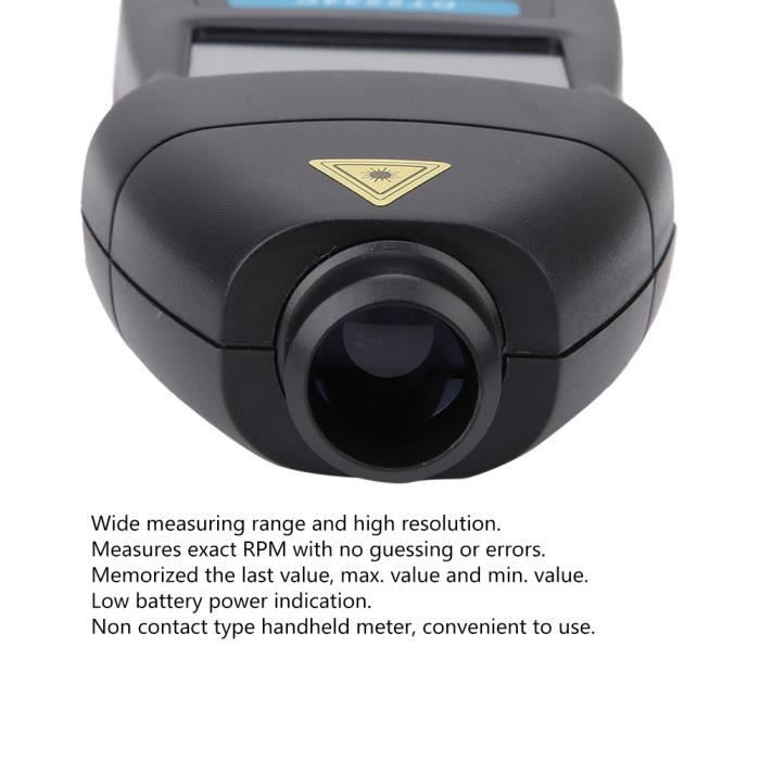 HS2234 Tachymètre numérique Tachymètre de tachymètre à laser sans contact