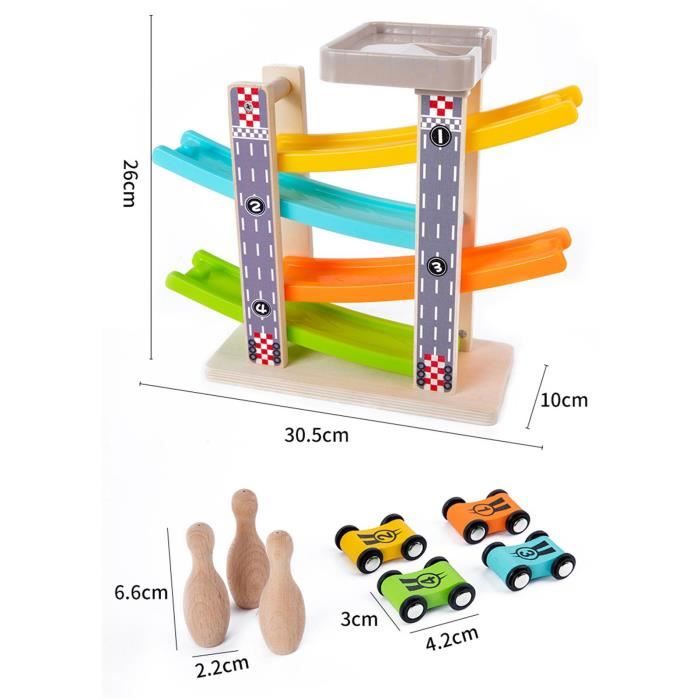 4 couches curseur échelle rampe piste de course voiture jouets  d'apprentissage motricité fine jouets en bois ensemble de jeu - Cdiscount  Jeux - Jouets