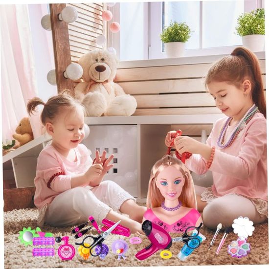Tête à Coiffer Et Maquiller Pour Enfant - Poupée Mannequin Coiffure Avec Accessoires, Jeu De Style Et Beauté, Dès 3 Ans, Cadeau Créatif