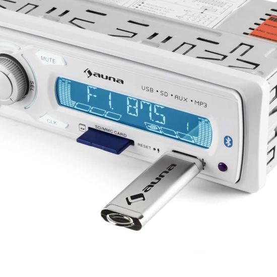 MP3-fähige USB- und SD-Slots, effiziente MP3-Ordnernavigation, AUX-Eingang, MOSFET-Verstärker mit 4 x 75W, LCD-Display, abnehmbares Bedienteil, Fernbedienung schwarz auna MD-120 Autoradio MP3 Autoradio 