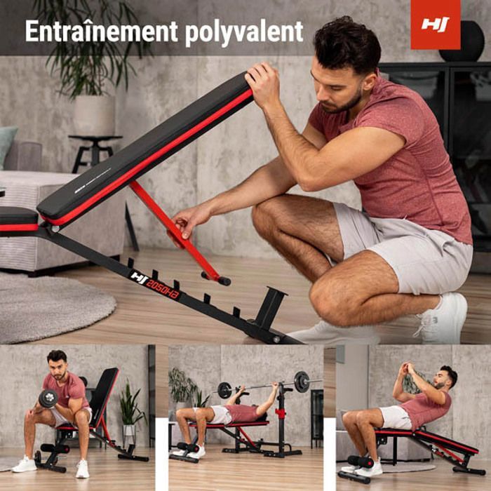 Banc De Musculation Pliable Bodytone DB1 - 4 Positions D'inclinaison Et Hauteur, Pour Abdominaux Et Exercices à Domicile, Charge Max 121 Kg