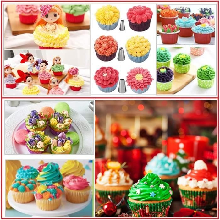 Lot De 5 Douilles à Douille En Acier Inoxydable Pour Décoration Gâteaux Et Cupcakes - Embouts Pâtisserie