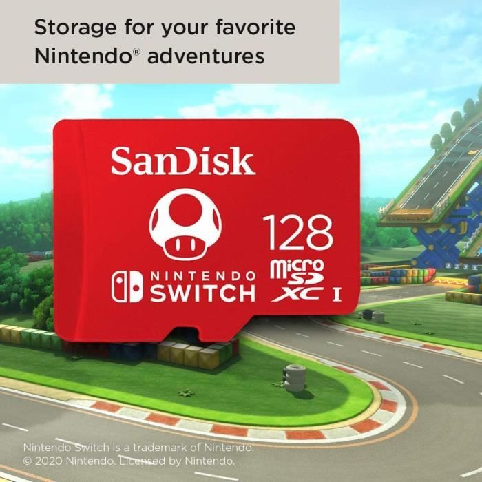 SanDisk - Cartes Mémoire de Nintendo Switch microSDXC UHS-I 256Go