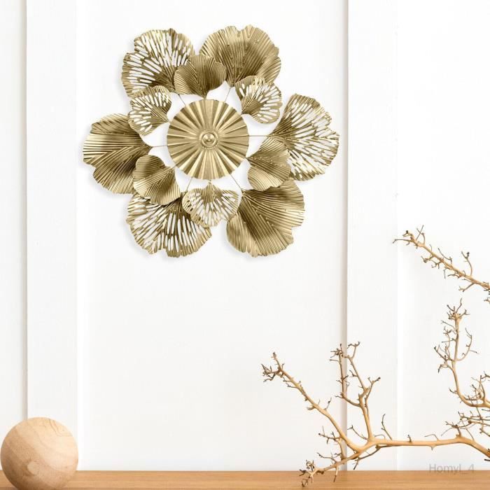 Décoration murale 3D en métal, figurine décorative pendentif créatif  artisanat feuilles de fer moderne Disque Fleur - Cdiscount Maison