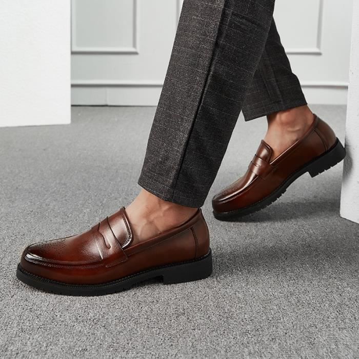 Mocassin homme sales cuir marron