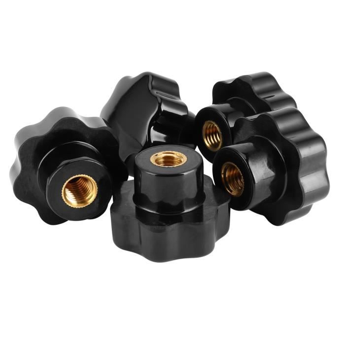 2 Poignées Bouton étoile Laiton Noir M10 - Pour Meuble Ou Tiroir - Uxcell