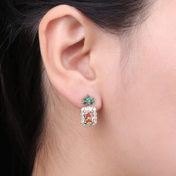 Boucles D'oreilles Clous Ananas Plaqué Or 10x5mm - KBC - Neuf Avec étiquettes