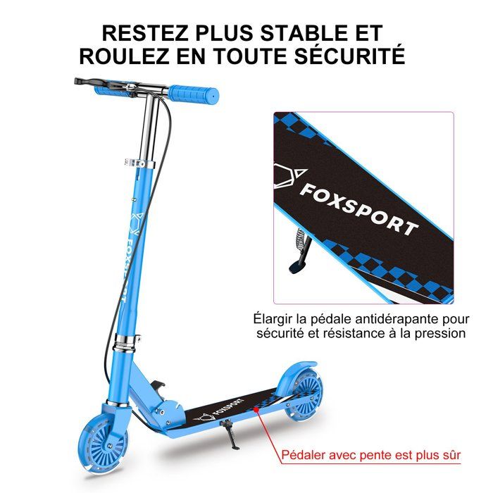 Trottinette enfant évolutive 3 roues - hauteur guidon réglable - canne telescopique - selle dossier amovible bleu - Homcom Trottinette enfant évolutive 3 roues - hauteur guidon réglable - canne telescopique - selle dossier amovible bleu - Homcom