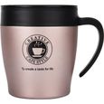 AIZ Tasse à café Mug Tasse à eau isotherme en acier inoxydable Or rose-0