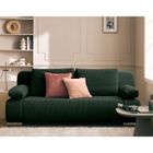 BESTMOBILIER Elio - canapé 3 places convertible - avec coffre - en velours et velours côtelé - Vert