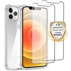 EVETANE Coque compatible Iphone 12/12 Pro antichoc Transparente + 2 vitres