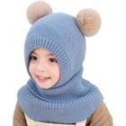 XJYDNCG Cagoule Bébé Fille Garçon Mignon Bonnet Echarpe Hiver Chaud Cache Oreilles Chapeaux Tricoté Enfant Double Pompon