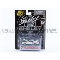 Voiture Miniature de Collection - SHELBY COLLECTIBLES 1/64 - FORD Mustang Shelby GT 350 R - 1965 - White / Blue - SHELBY717