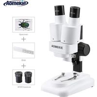 Aomekie Microscope Enfant 20X Stéréo Microscope Binoculaire 3D Grossissements Comme cadeau de noel