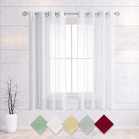 Lot de 2 rideaux voilage -140x160cm-Blanc-la décoration du salon-Convient pour les fenêtres de la maison