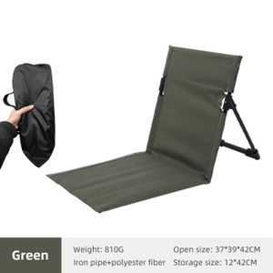 CHAISE DE CAMPING Vert - PACOONE-Chaise pliante de camping en plein air, Dossier, Plage, Coussin portable, Tente, Loisirs, Balc
