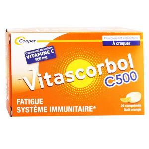 TONUS - VITALITÉ Vitascorbol Vitamine C 500mg à croquer 24 comprimés
