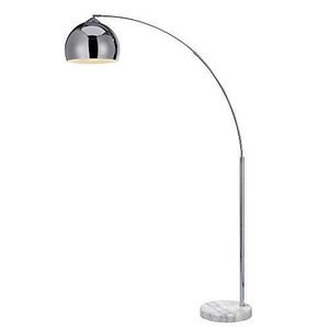 LAMPADAIRE Lampadaire Arquer Arc Lampe De Sol Abat-jour Chrome Marbre Blanc VN-L00010-EU