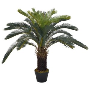 FLEUR ARTIFICIELLE vidaXL Plante artificielle avec pot Palmier Cycas Vert 90 cm